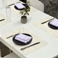 thumbnail image 4 of Decozen Placemats Set of 6 Dining Table Linen, Light Beige, 14"x20" Rectangle - Damarcus Collection, 4 of 8