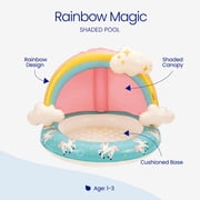 Funsicle 3.3ft Rainbow Magic Shaded Pool, Inflatable Kiddie Pool, Multicolor, Round, Age 3 & up