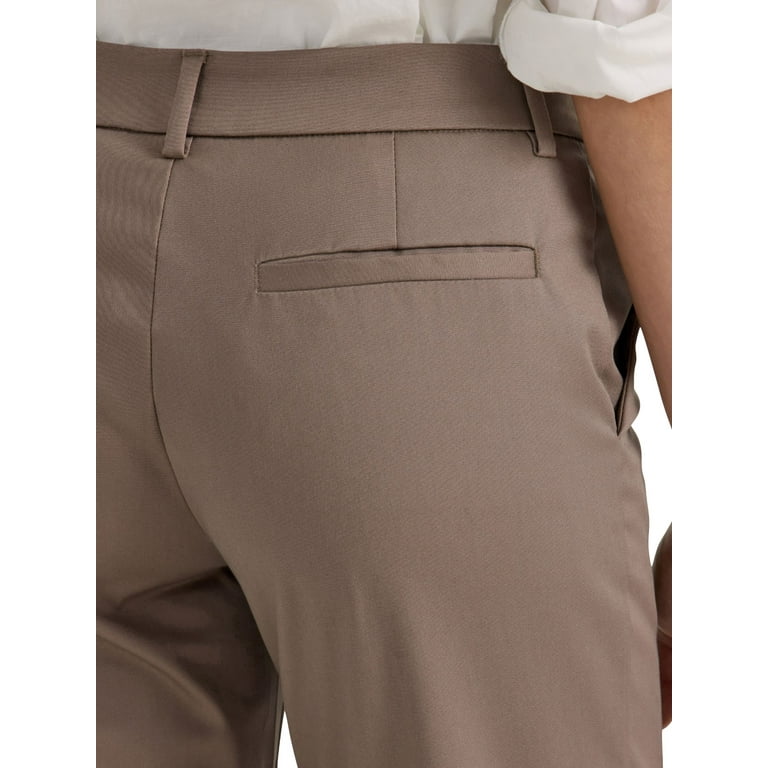 【I AM MARI】Faying Semi-Bootcut Linen Slacks Signature Bi-Stretch Performance Linen Flat-Front Pants