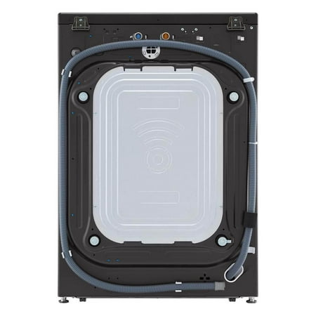 LG - 5.0 Cu. Ft. High-Efficiency Stackable Smart Front Load Washer with Steam and Built-In Intelligence - Black steel