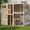 Natural, variant on TPHORK Large Catio Outdoor Cat Enclosure, Wooden Cat Cage Indoor Cat House Playpen for Multiple Cats with Waterproof Roof,Platforms, Resting Box, Bridges, Hammock, Ladder,76"L x 36"W x 69"H(White)