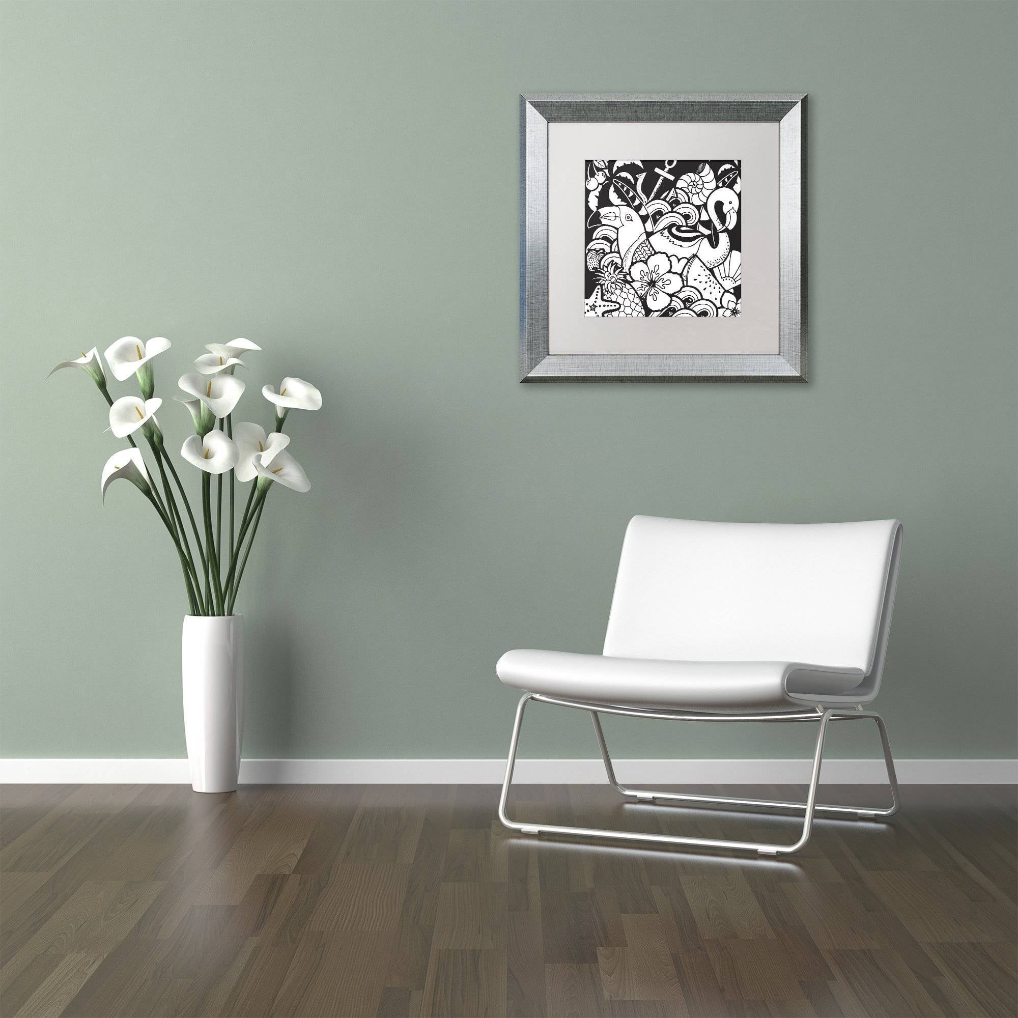 Trademark Fine Art "Island Fun" Canvas Art by Hello Angel, White Matte, Silver Frame
