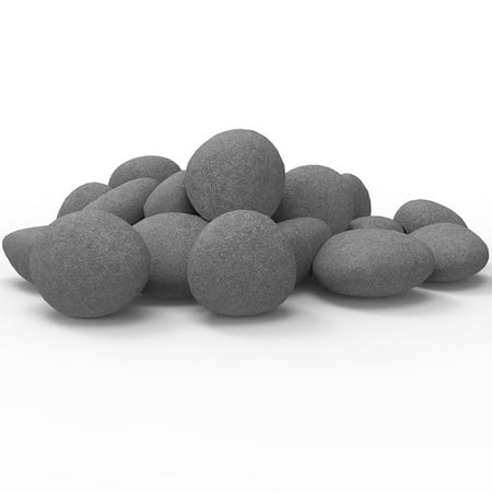 Light Pilot Light On Gas Fireplace Regal Flame RFA1000GR Light Weight Ceramic Fiber Gas Ethanol Electric Fireplace Pebbles in Gray - Set of 24 ()