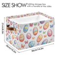 thumbnail image 4 of Yayeee 2 Pack Canvas Storage Basket with Handles for Shelves Fabric Bins Closet Organizer, Pastel Easter Pattern, 4 of 8