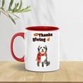 thumbnail image 2 of Happy Thanksgiving Old English Sheepdog with Turkey Pumpkins Autumn Vibes 11oz Accent Two-tone Mug Dog Lover Coffee Tea Cup - 12018, 2 of 5