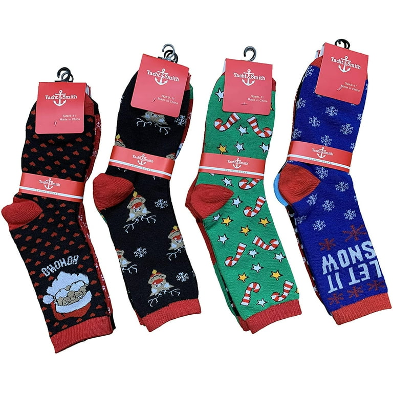 Yacht & Smith Wholesale Bulk Women Christmas Fun Colorful Printed Themed  Holiday Socks 