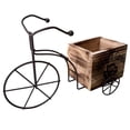 thumbnail image 4 of Maceta de bicicleta, adorno de maceta, caja de flores de madera, jardinera de bicicleta, planta de triciclo Color madera, 4 of 6