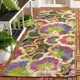 thumbnail image 2 of SAFAVIEH Barbados Stanley Floral Indoor/Outdoor Runner Rug, Black Green/Purple, 2'8" x 8', 2 of 11