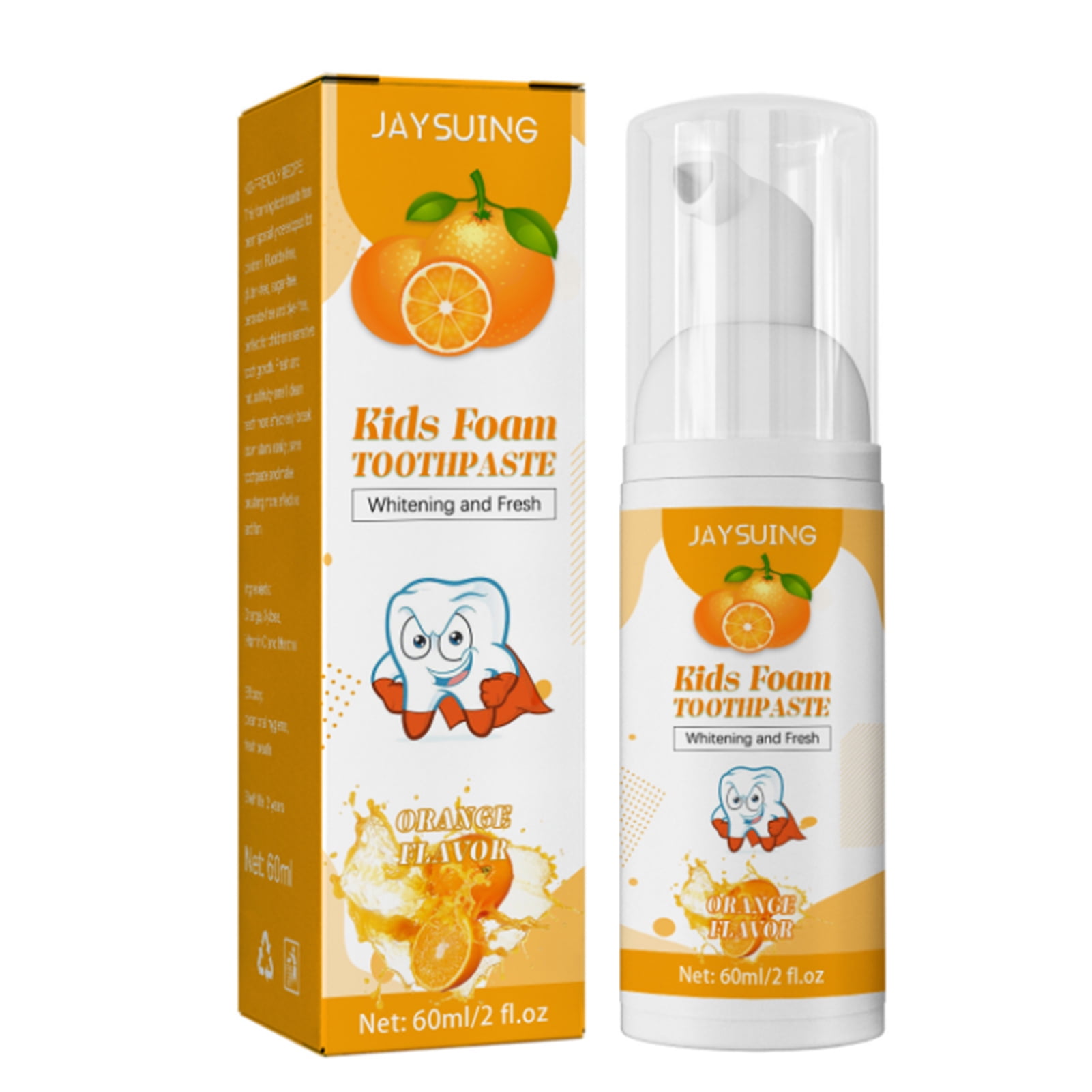 JAYSUING 60ml Kids Foam Toothpaste Whitening Mousse Gums Protection