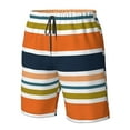 thumbnail image 5 of Disketp Men'S Swim Trunks Hawaiian Breathable Surf Beach Swimsuits Mesh Lining Beach Shorts With Pockets-Colorful Pastel Stripes, 5 of 9