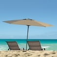 thumbnail image 3 of CorLiving 7.5ft Portable Sandy Brown Fabric Beach Umbrella with Anchor & Bag, 3 of 8