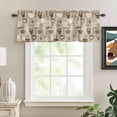 thumbnail image 2 of Coffee Rod Pocket Curtain Valance, Beige Farmhouse Retro Beans Latte Tea Cup Funny Farmhouse Window Valance for Living Room, Bedroom, Kitchen 54"W x 18"L, 2 of 9