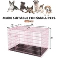 thumbnail image 6 of 30 Inch Dog Crates for Small Medium Dogs Folding Metal Wire Crates Dog Kennels Outdoor and Indoor Pet Dog Cage Crate with Double-Door,Divider Panel, Removable Tray and Handle,Pink, 6 of 6