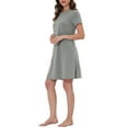 thumbnail image 4 of Unique Bargains Women's Pajama Dress Sleepwear with Pockets Nightshirt Lounge Nightgown, 4 of 5