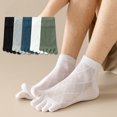 thumbnail image 2 of Summer Men's Five Toe Socks Solid Color Diamond Patterned Short Socks Mesh Breathable Toe Socks Five Toed Split Toe Men's Socks, 2 of 5