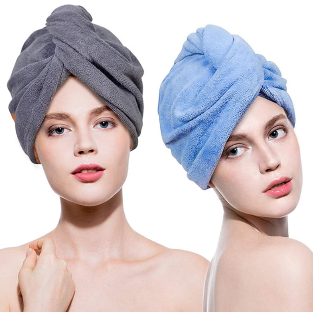 Microfiber Hair Drying Turban Bath Towel Head Wrap For Women Bath Accessories 