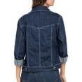 thumbnail image 2 of JuicyTrendz Women’s Classic Denim Jacket Dark Blue XL – Button-Down, Long Sleeve, Stylish Outerwear Stretch Jean Jacket, 2 of 6