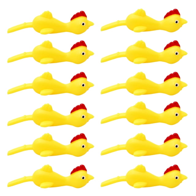 Rvkxad Sling Shot Chicken Toy, 4.3-Inch Rubber Ejection Prank Toy for Wall Ceiling Fun, Flying Chicken, Fidget Toy