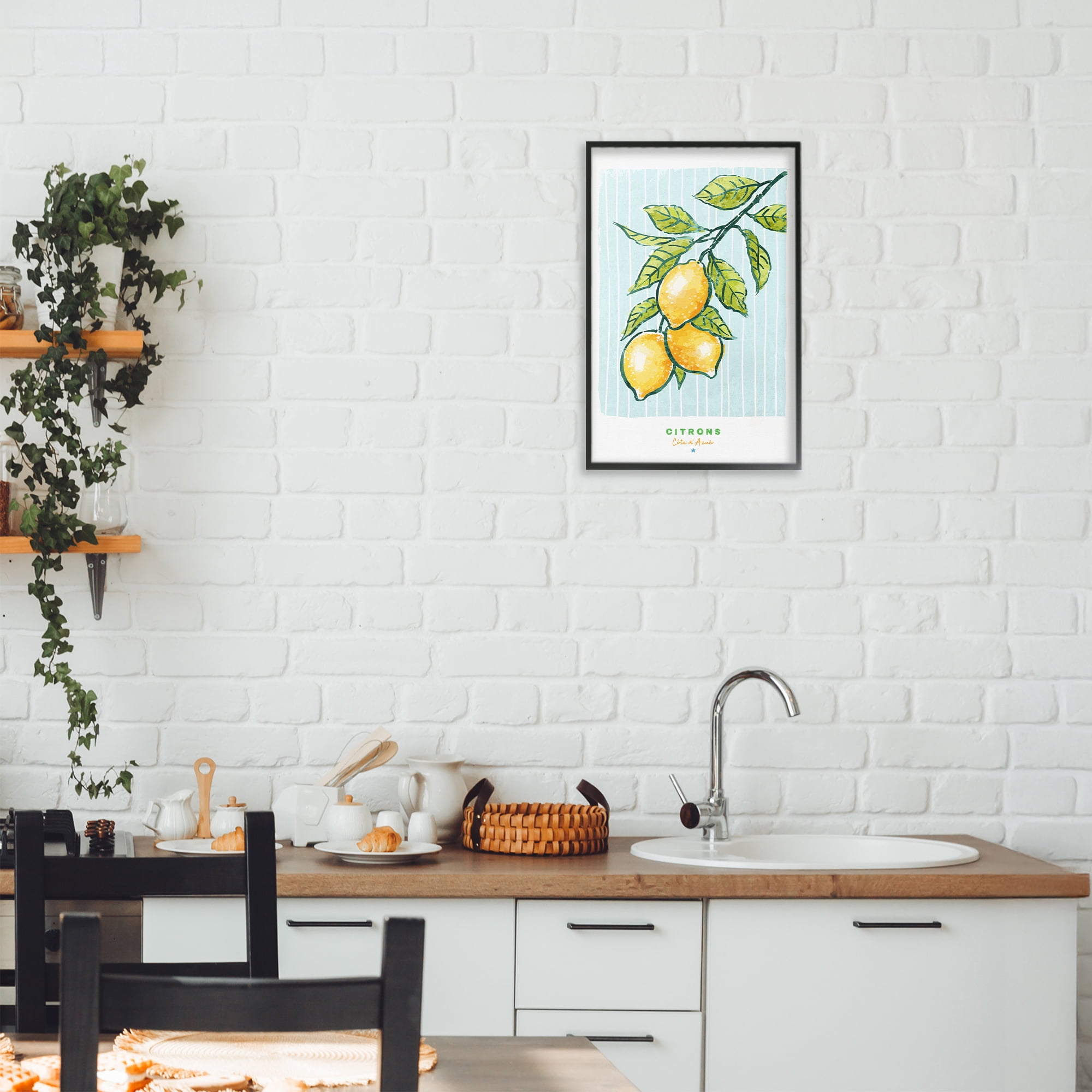 Stupell Industries Modern Bistro Lemons Black Framed Giclee Art, design by Chad Barrett