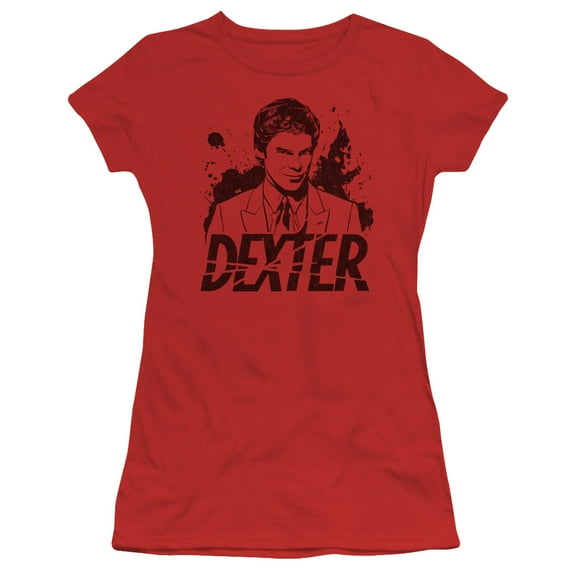 Dexter - Splatter Dex - Juniors Teen Girls Cap Sleeve Shirt - Large