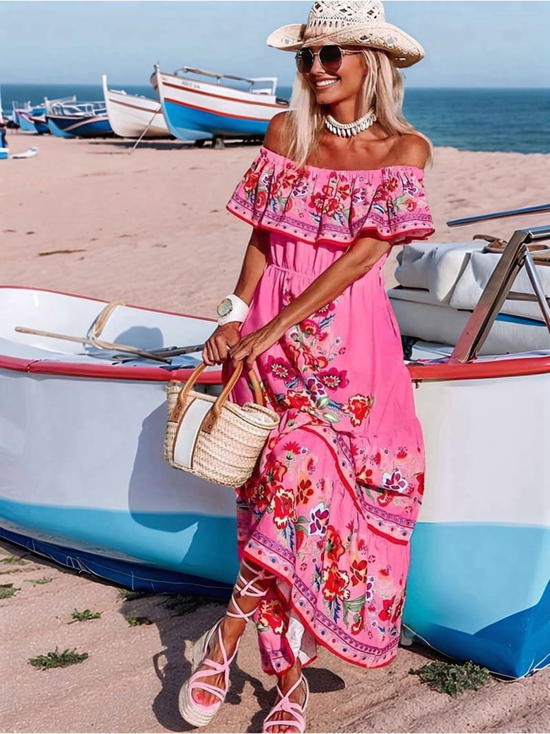 mexican dress pink Vintage Pink Hand-Made Embroidered Mexican Dress