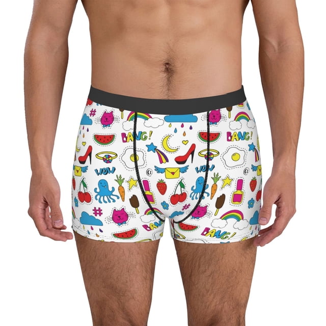 Balery Summer Calzoncillos bóxer para hombre, ropa interior de algodón suave y transpirable con cinturilla de nailon-Large
