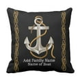 thumbnail image 1 of BOSDECO Boat Nautical Rope Anchor Custom Ship Pillowcase Cover 18x18 inch, 1 of 1