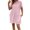 Pink, variant on YUEVORA Women's Casual Solid Color Round Neck Short Sleeve T-Shirt Dress with Pockets, Loose Fit A-Line Dress for Spring & Summer
