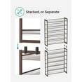 thumbnail image 4 of 12-Tier Shoe Rack Tall Metal Shoe Storage Organizer for Closet Set of 2/6-Tier Big Stackable Shoes Rack Shelf Adjustable Feet & Slanted Shelves Holds 48-60 Pairs Bronze, 4 of 8