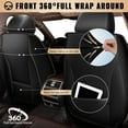 thumbnail image 4 of LAONNVIR Seat Covers Full Set Car Seat Cover Waterproof Black Faux Leather Seat Covers Airbag Compatible Universal Seat Protector Fit for Hyundai Palisade 2020-2024 (Black), 4 of 8