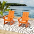 thumbnail image 2 of Costaelm Palms Outdoor HDPE Plastic Adirondack Rocking Chair (Set of 2), Orange, 2 of 7