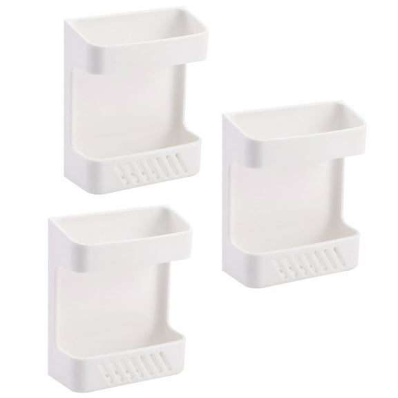Mobutofu 3Pcs Wall Storage Shelf No Drill Hanging Storage Racks Simple Structure Abs Material For Household Items