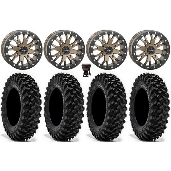 System 3 SB-4 15" Wheels Bronze (6 1/4 3) 30" Warrior XT Tires Honda Talon