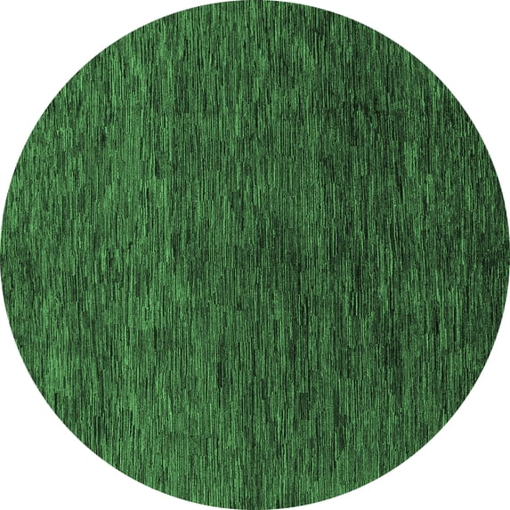 Ahgly Company Indoor Round Abstract Emerald Green Modern Area Rugs, 7' Round