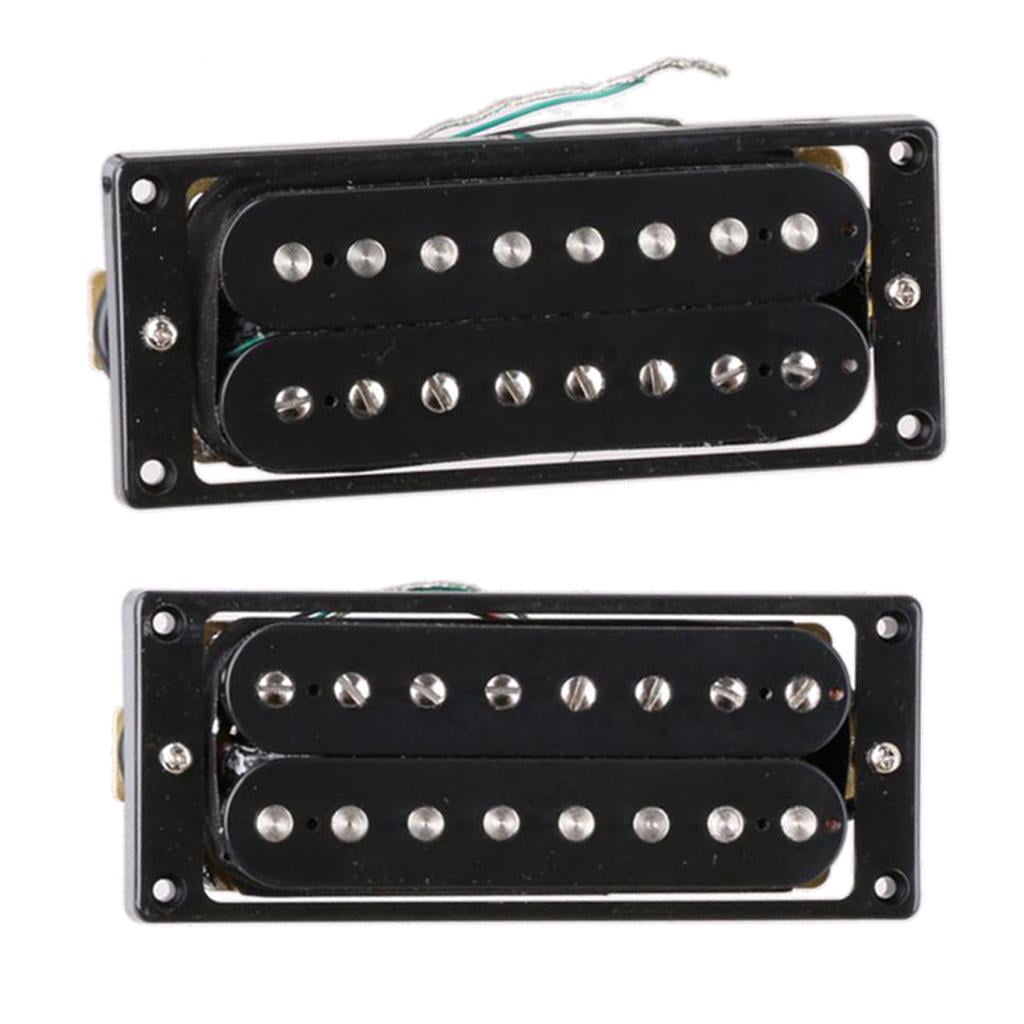 2 Pieces 8 String Electric Guitar Pickup Neck Bridge Pickup Set, Black