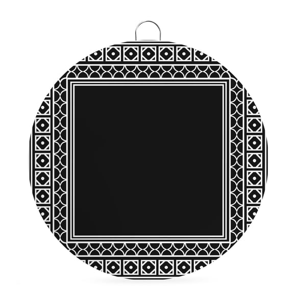 Welcome Sign for Front Door, Black Boho Round Metal Wall Art Wreaths, Modern Geometric Bohemia Abstract Textured Outdoor Indoor Wall Hanging Sign for Porch Decor Housewarming Gifts 7.9 Inch