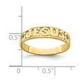 thumbnail image 4 of Solid 14k Yellow Gold Jesus Hearts Ring Band Size 8.5, 4 of 6