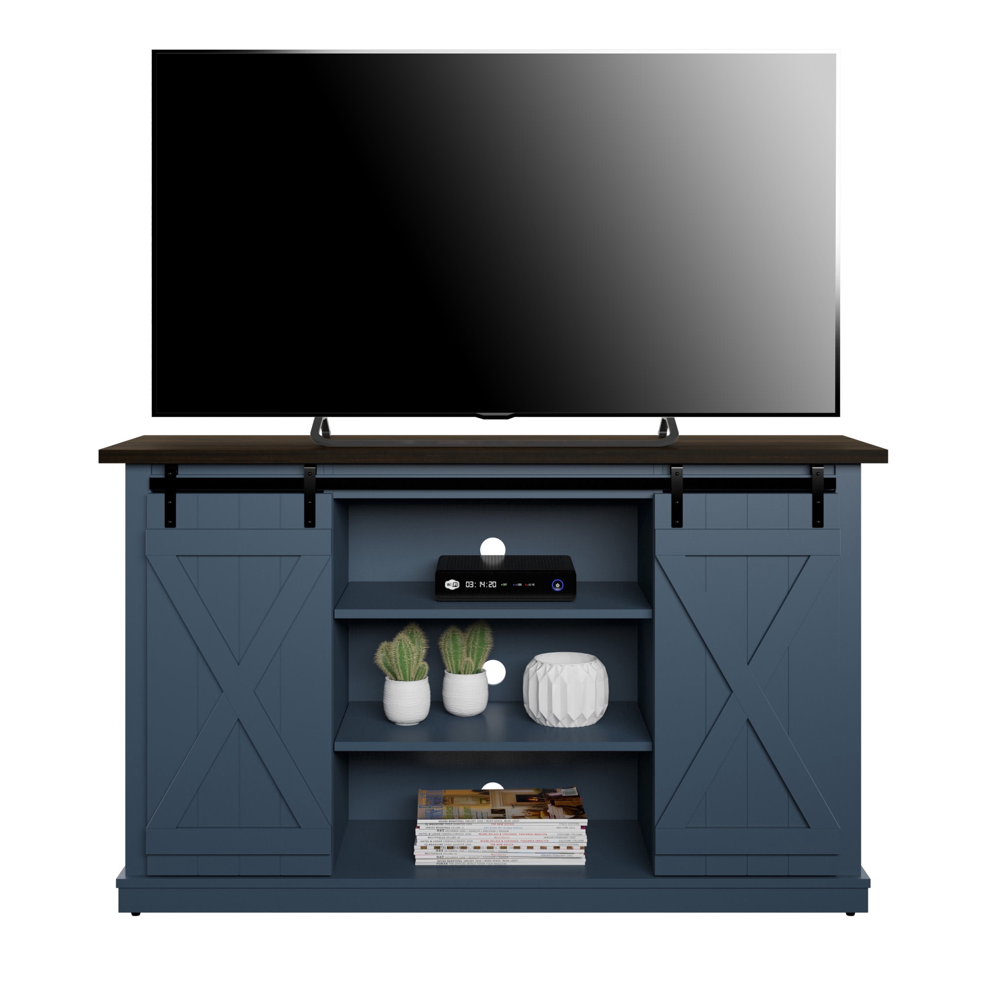 Twin Star Home TV Stand for TVs up to 60" with Sliding Barn Doors