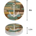 thumbnail image 1 of FMSHPON Nautical Themed Ship Anchor on Vintage Wooden Boards Set of 8 Round Coaster for Drinks, Absorbent Ceramic Stone Coasters Cup Mat with Cork Base for Home Kitchen Room Coffee Table Bar Decor, 1 of 6