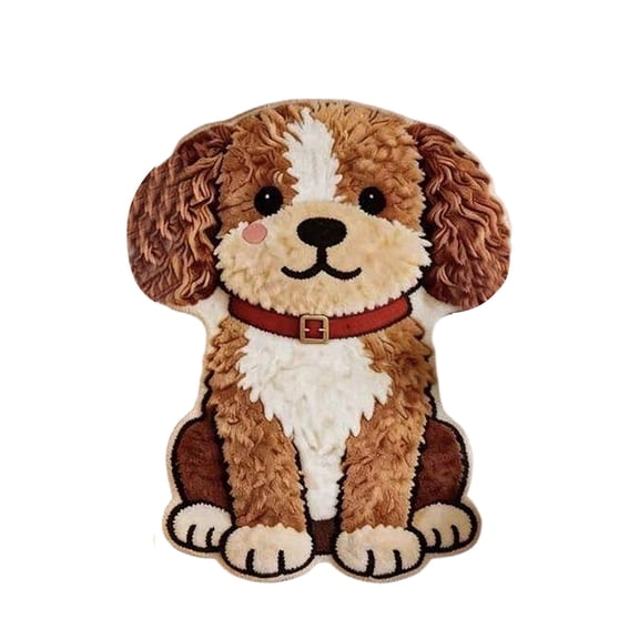 Cute Irregular Area Rug, Dog Shaped Soft Non Slip Floor Mat, Funny Decorative Cartoon Pet Bedside Carpet for Bedroom Entryway Dorm Indoor Home Decor