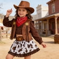 thumbnail image 5 of ANINEO Cowboy Clothes For Girls Elegant Style 4 Piece Outfit With Hat Birthday Party Christmas Halloween Dress Up Clothing for Child, 5 of 9