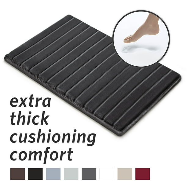 Microdry Luxury Charcoal Infused Memory Foam Bath Mat With Griptex