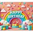 thumbnail image 4 of Colorful Cloud Star Balloon Rainbow Happy Birthday Banner Party Decoration Backdrop for Birthday Party Celebrations Photography Props Kids Parties, 4 of 7