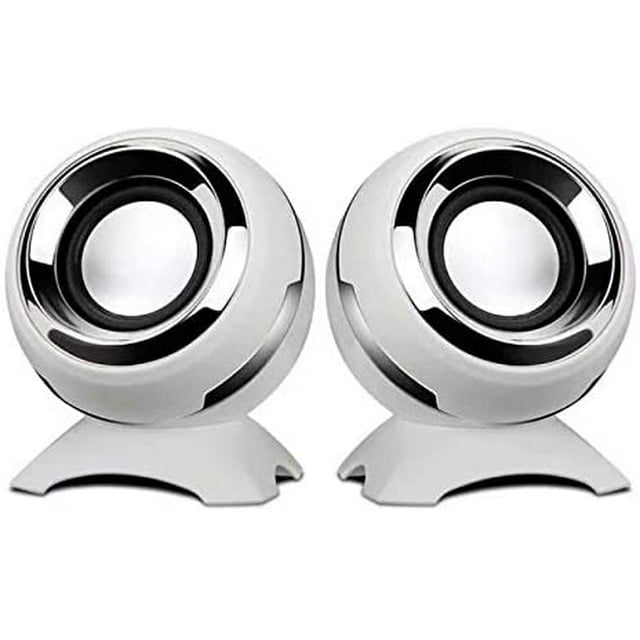 Computer USB-Power Speakers, Mini Desktop Speakers Sound,Superior Stereo Sound,Double Horn, Perfect for Computer,Laptop-White