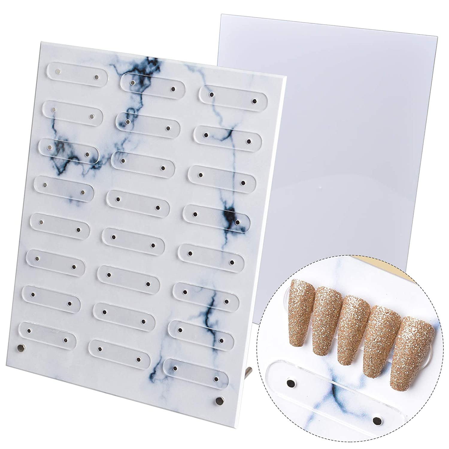 Large Size Nail Art Showing Holder, Marble Nail Art Detachable