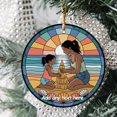 thumbnail image 2 of Mom and Daughter Beach Sandcastle Ceramic Ornament – Custom Text Ornament Gift for Families, Parents, Children, Christmas 2025 Keepsake, 2 of 4