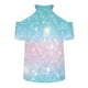 thumbnail image 4 of Tops con estampado de hombros descubiertos de manga corta con cuello en V para mujer Pompotops hkajfhjk466902, 4 of 4
