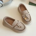 thumbnail image 3 of Dakaela Toddler Boys Girls Loafers Little Kids Slip on Oxford Dress Flats Casual Boat Walking Shoes School Uniform Moccasin 6 10 12 18 Months 3T 4T 5T Beige Size 5, 3 of 6
