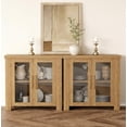 thumbnail image 2 of Sideboard Buffet Cabinet  with 4 Glass Doors,59” Wooden Accent Cabinet with Stylish Handles,Modern Storage Cabinets for Living Room, Entryway, Dining Room, Coffee Bar, 2 of 6