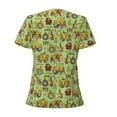 thumbnail image 6 of Zufioo Cute Tractor for Women's Deep V-neck Short-sleeved T-shirt, Top with Short Sleeves - with Stainless Steel Buckle, Moisture Wicking, Ideal Home Wear-Small, 6 of 9